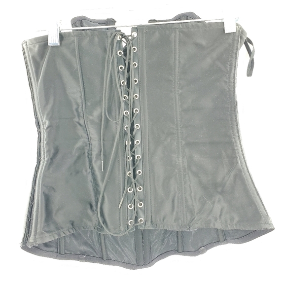 Frederick's of Hollywood black lace up sequined corset Large - Picture 2 of 15